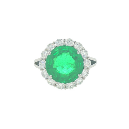 Zambian Emearld & Diamond Ring