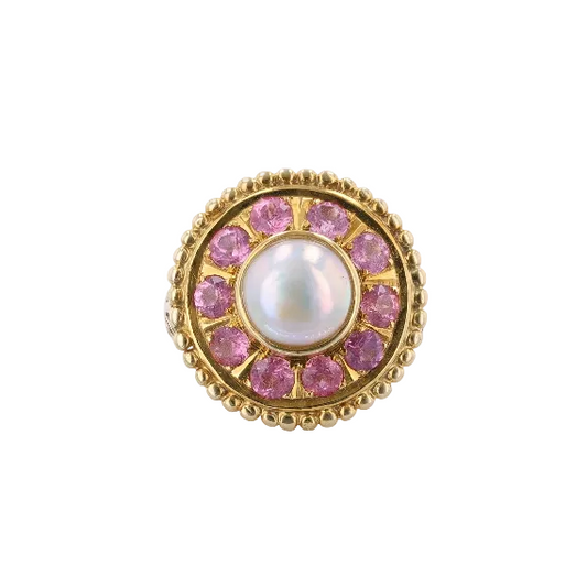 Mabe Pearl & Pink Tourmaline Ring