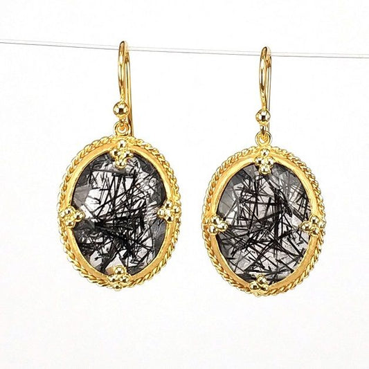 Oval Rutilated Quartz Earring