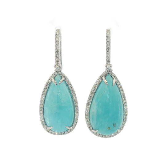 Bazillion Paraiba Tourmaline Slice & Diamond Earring