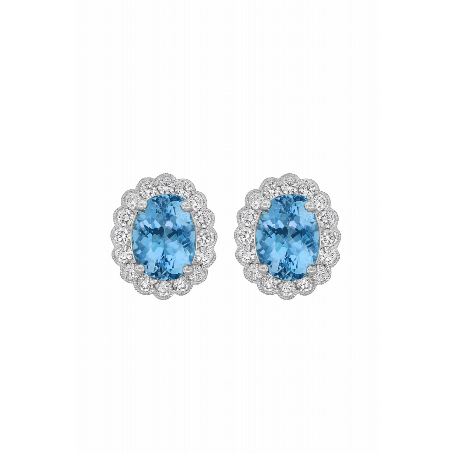 Aquamarine & Diamond Earring