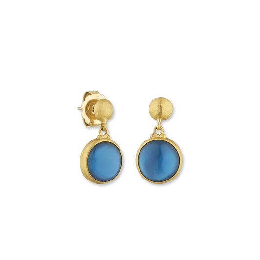 London Blue Topaz/Mother of Pearl Doublet Earrings