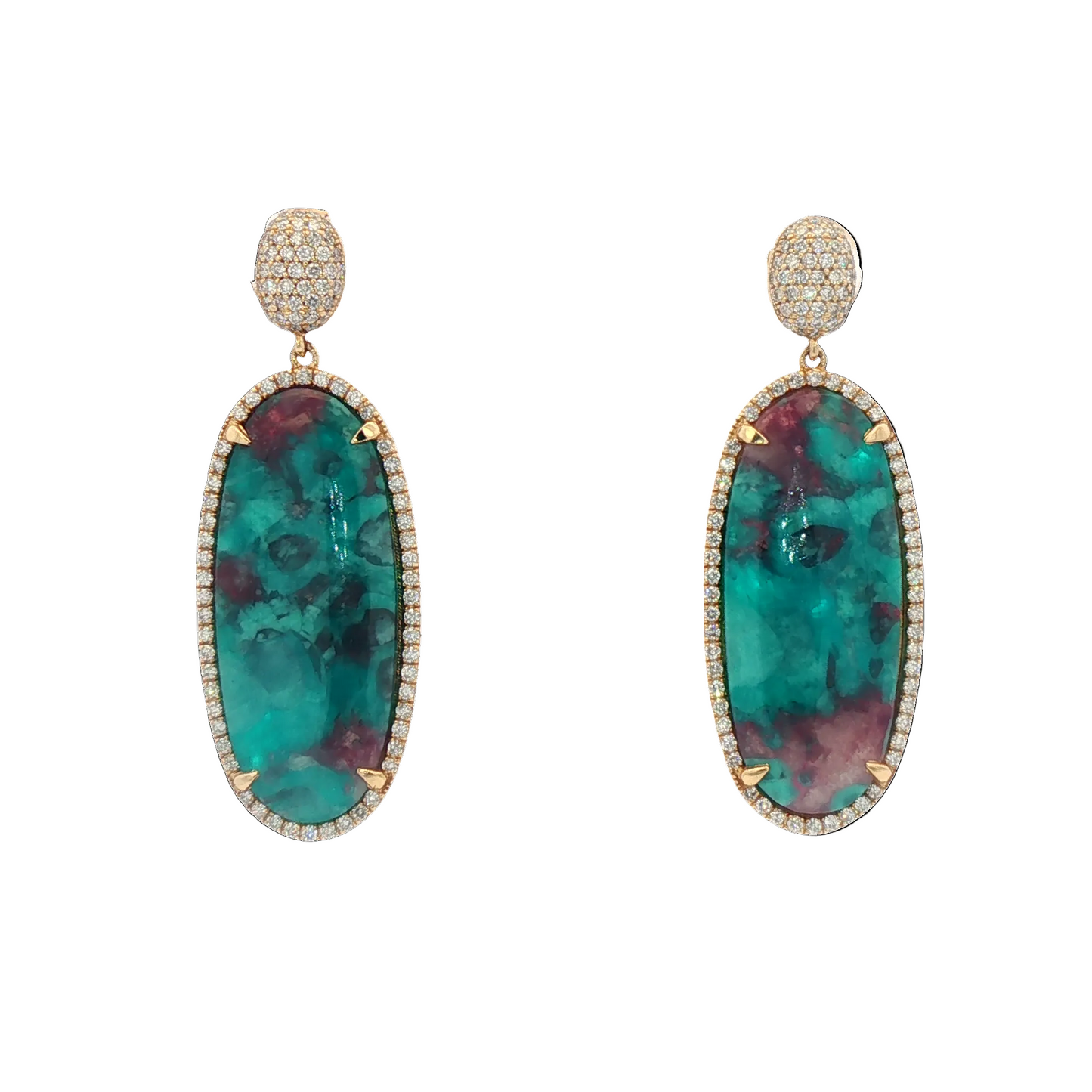 Bazillion Paraiba Tourmaline Slice & Diamond Earring