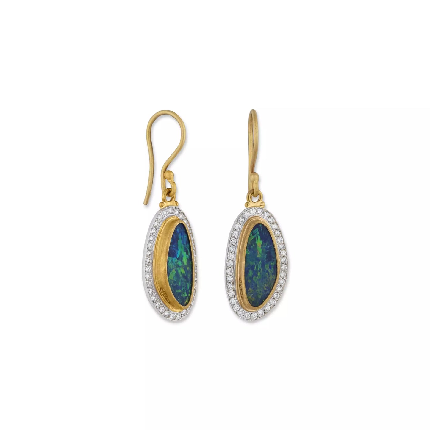 Two-Tone Opal Doublet Earrings