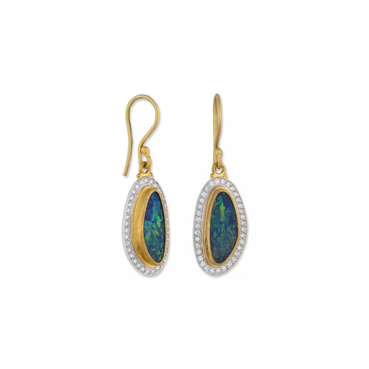 Two-Tone Opal Doublet Earrings