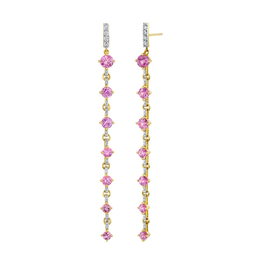 Pink Sapphire Stick Earring