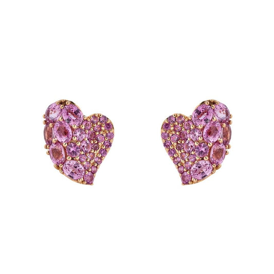 Pink Sapphire Heart Earring