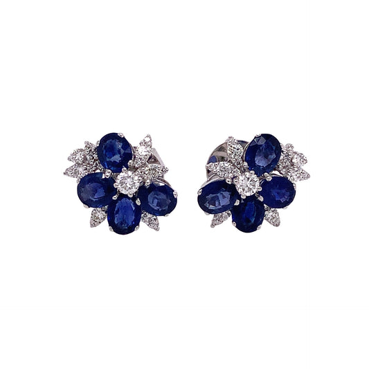 Blue Sapphire & Diamond Earring