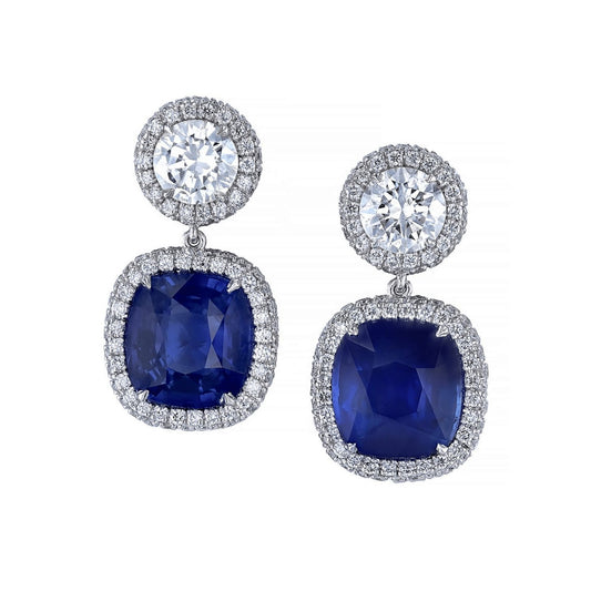 Blue Sapphire & Diamond Earring