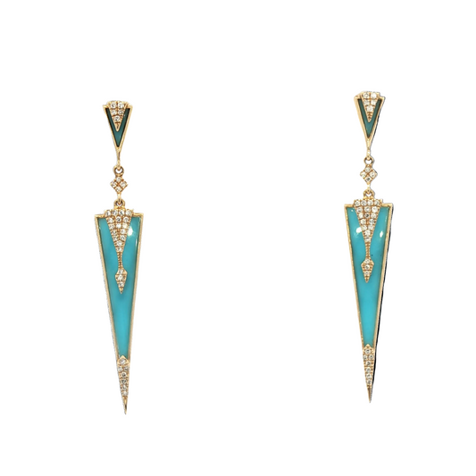 Turquoise & Diamond Earring