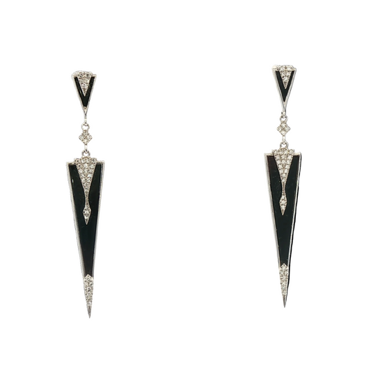 Onyx & Diamond Earrings