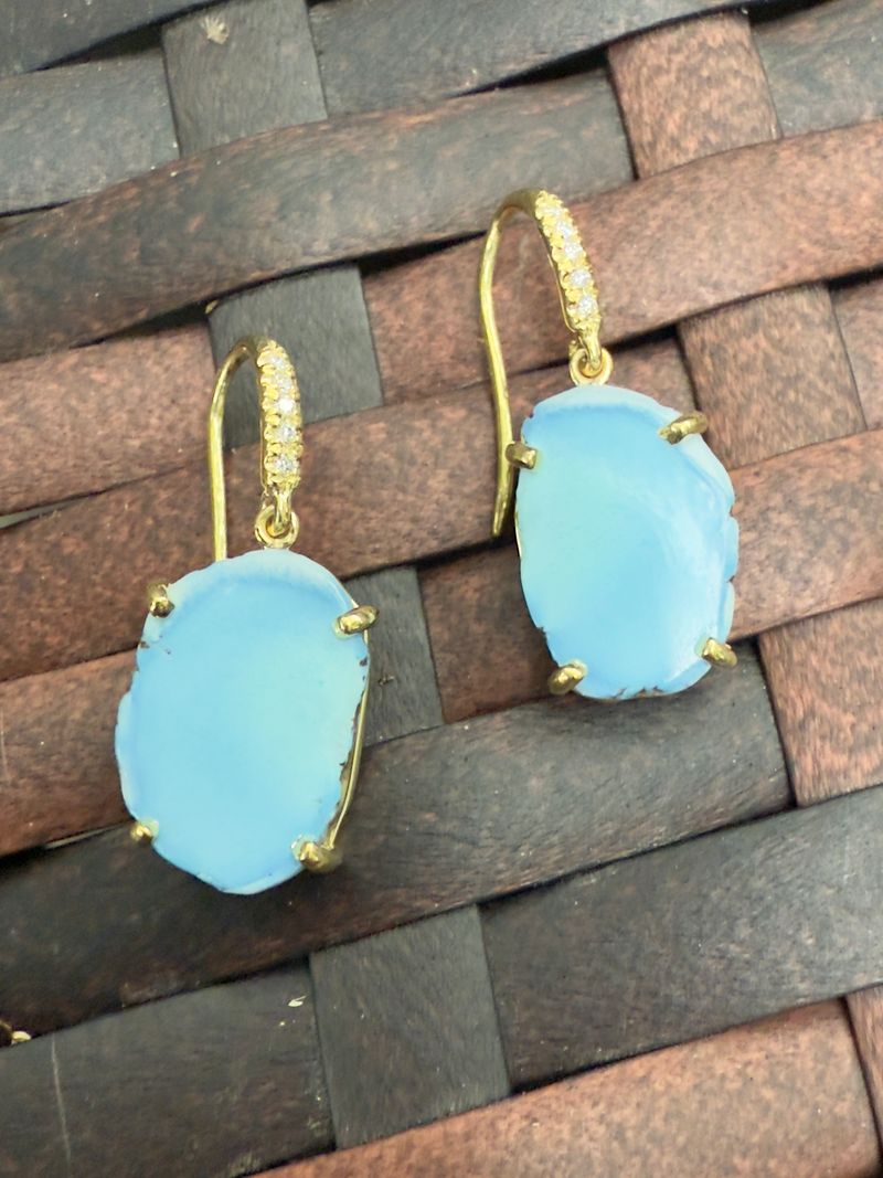 Free Form Turquoise Drop Earrings