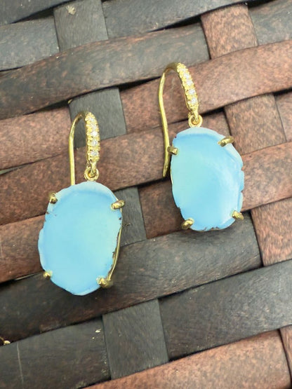 Free Form Turquoise Drop Earrings