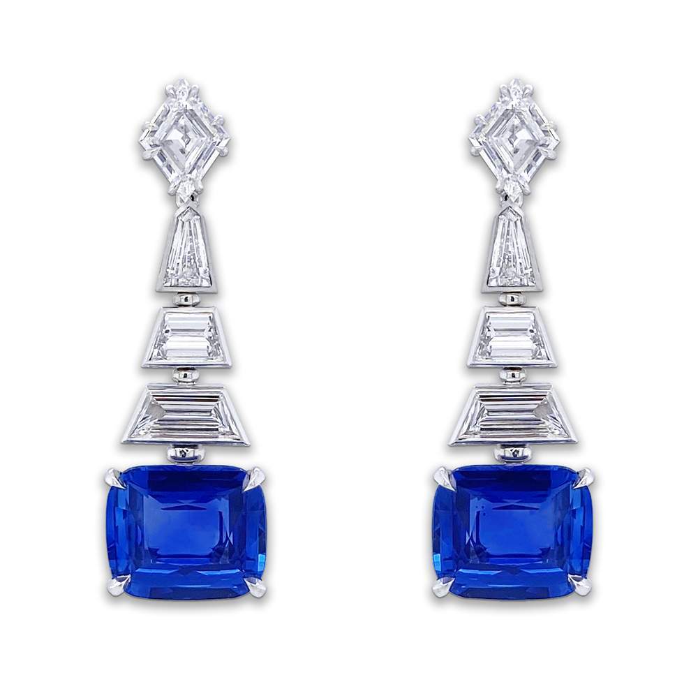 Ceylon Blue Sapphire & Diamond Earring