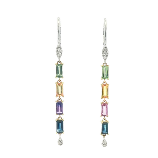 Multi-Colored Sapphire Earrings