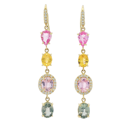 Multi-Color Sapphire Earrings