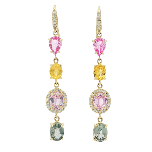 Multi-Color Sapphire Earrings