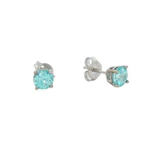 Blue Zircon Stud Earrings
