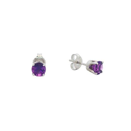 Amethyst Stud Earrings