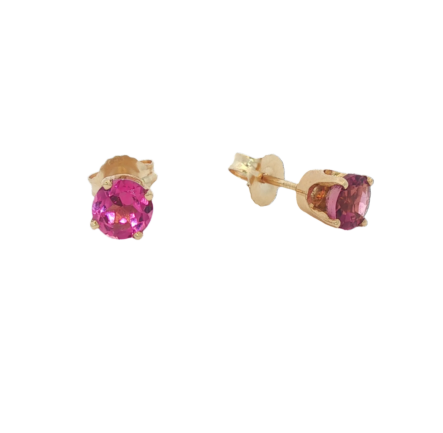Pink Tourmaline Stud Earrings