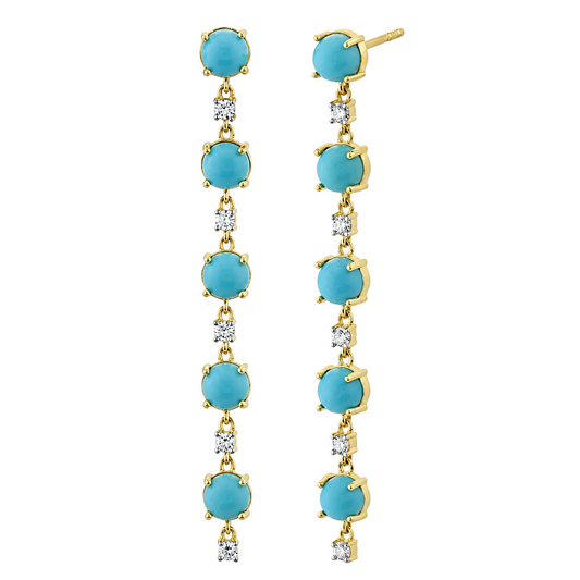 Turquoise & Diamond Earrings