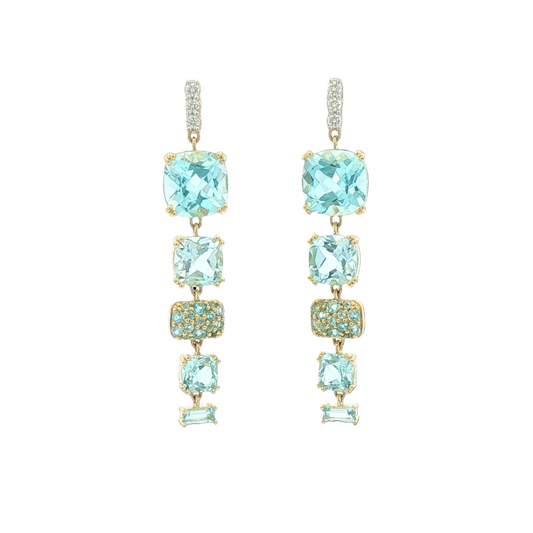 Swiss Blue Topaz Mixed Shaped Earringa
