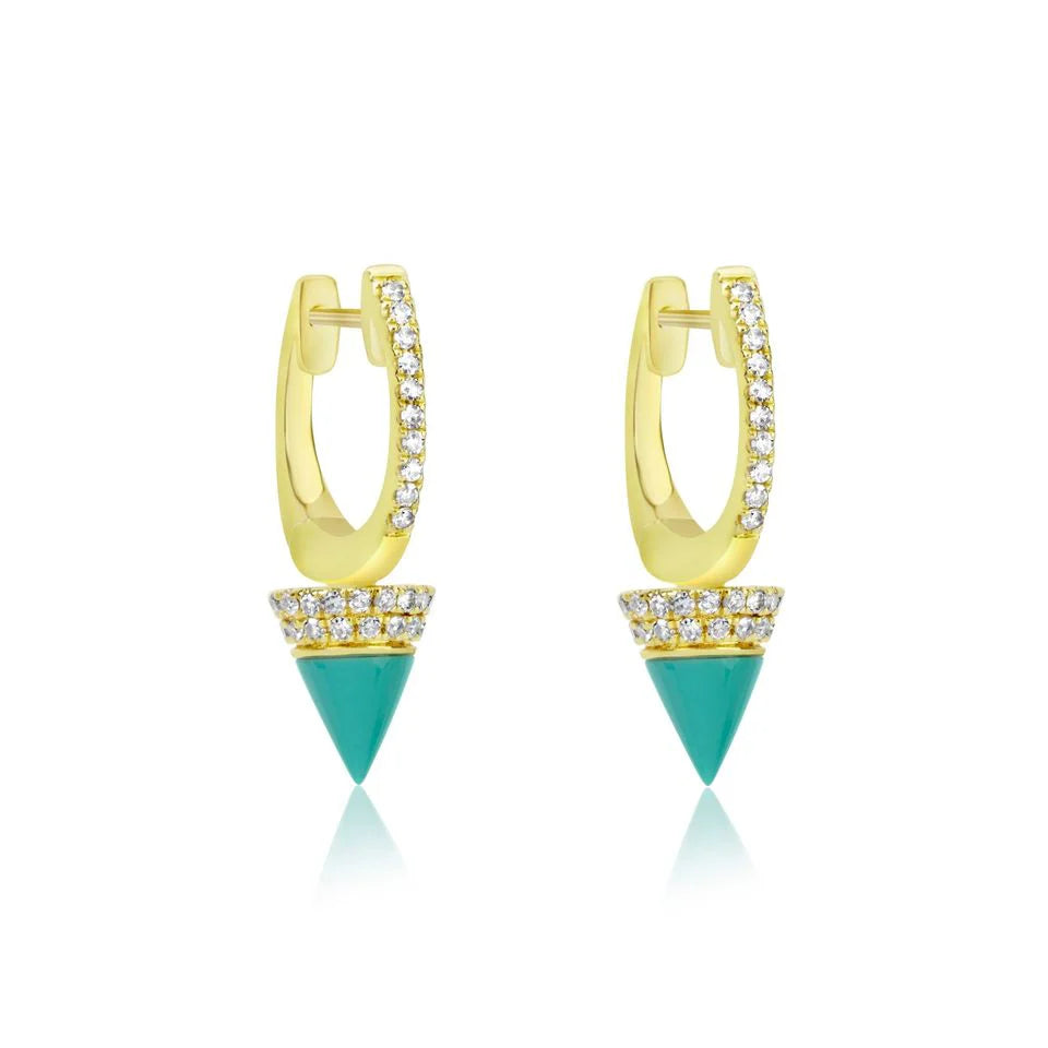 Turquoise & Diamond Earring