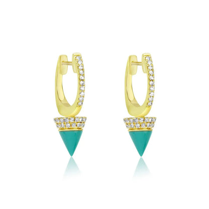 Turquoise & Diamond Earring