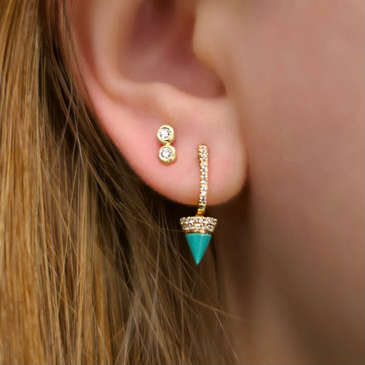 Turquoise & Diamond Earring