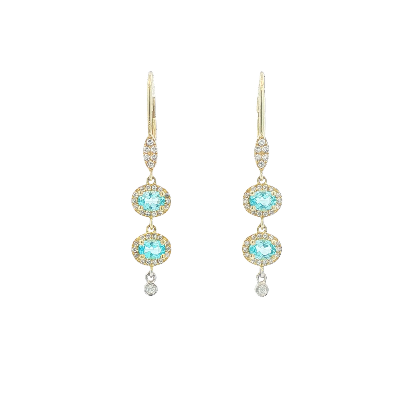 Oval Blue Topaz Dangle Earring