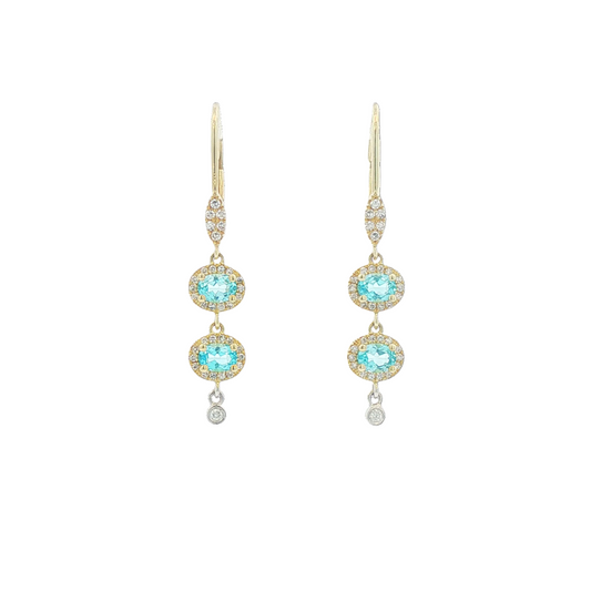 Oval Blue Topaz Dangle Earring