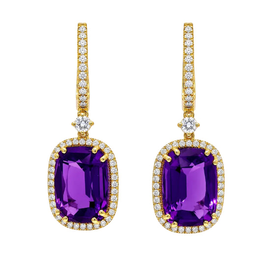 Amethyst & Diamond Earrings