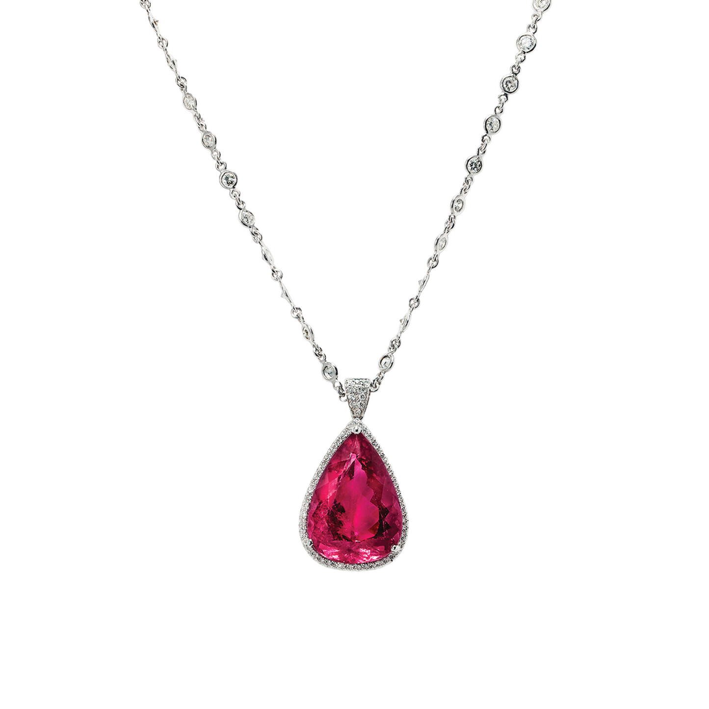 Rubellite & Diamond Necklace
