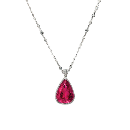 Rubellite & Diamond Necklace