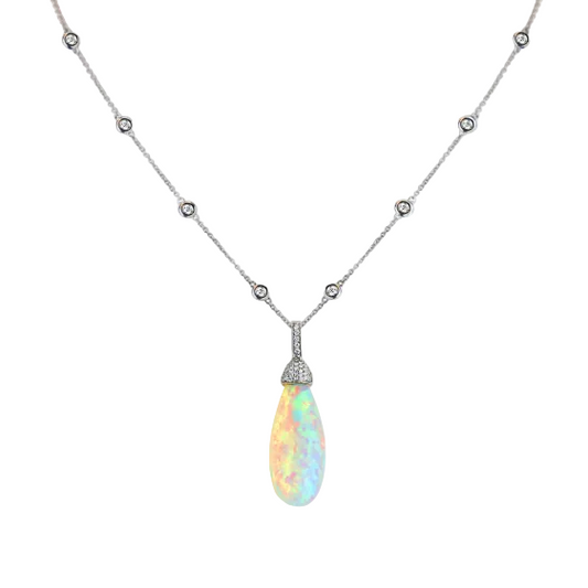 Ethiopian Opal & Diamond Necklace