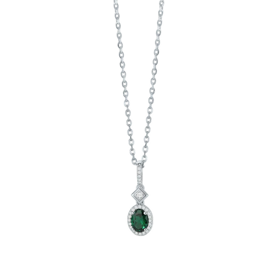 Green Tsavorite & Diamond Necklace