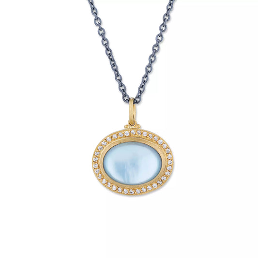 Blue Topaz Doublet Pendant