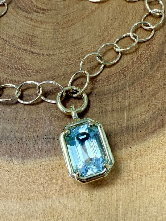 Emerald Cut Aquamarine Pendant