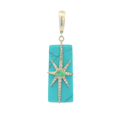 Turquoise & Emerald Pendant