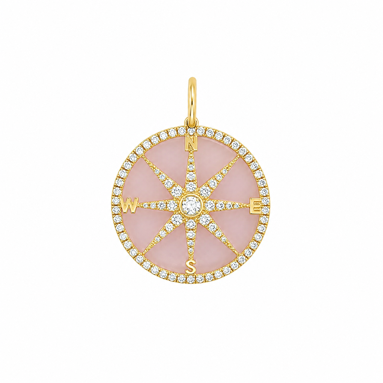 Pink Opal & Diamond Pendant