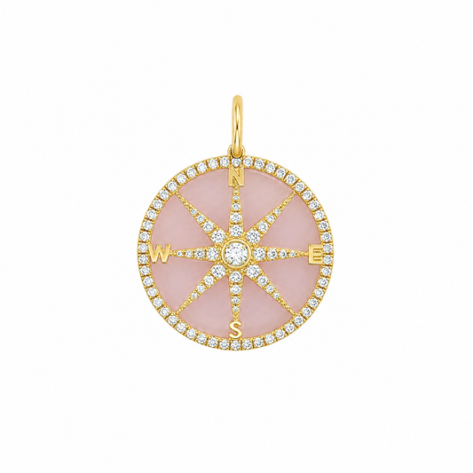 Pink Opal & Diamond Pendant