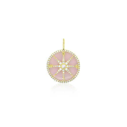 Pink Opal & Diamond Pendant