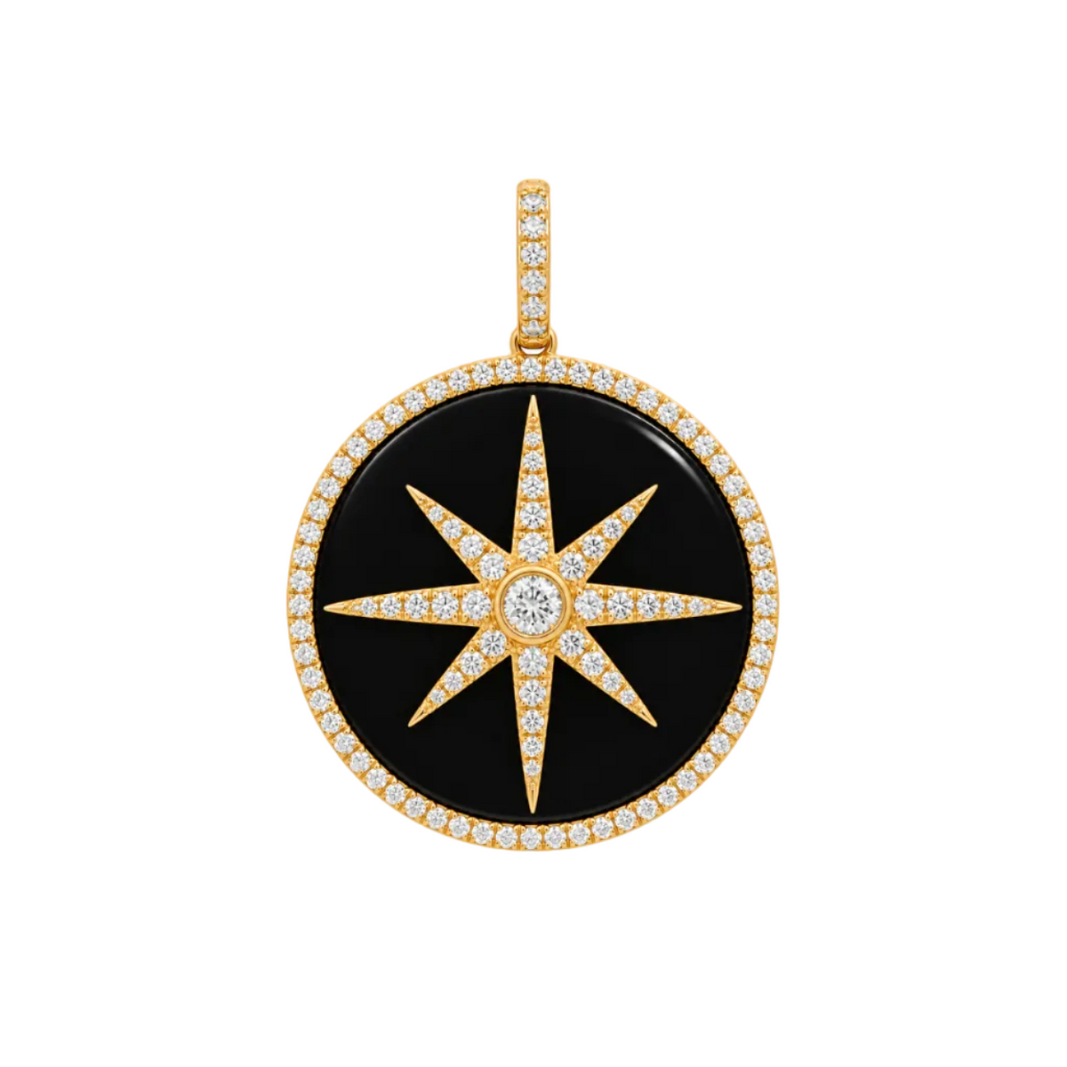 Onyx and Diamond Charm Pendant