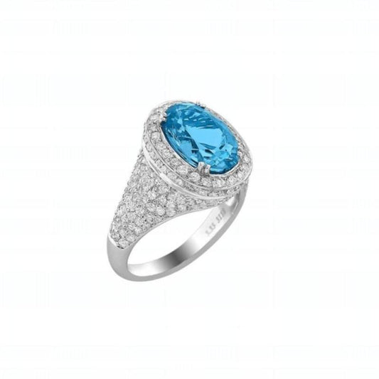 3.33ct Aquamarine & Diamond Ring