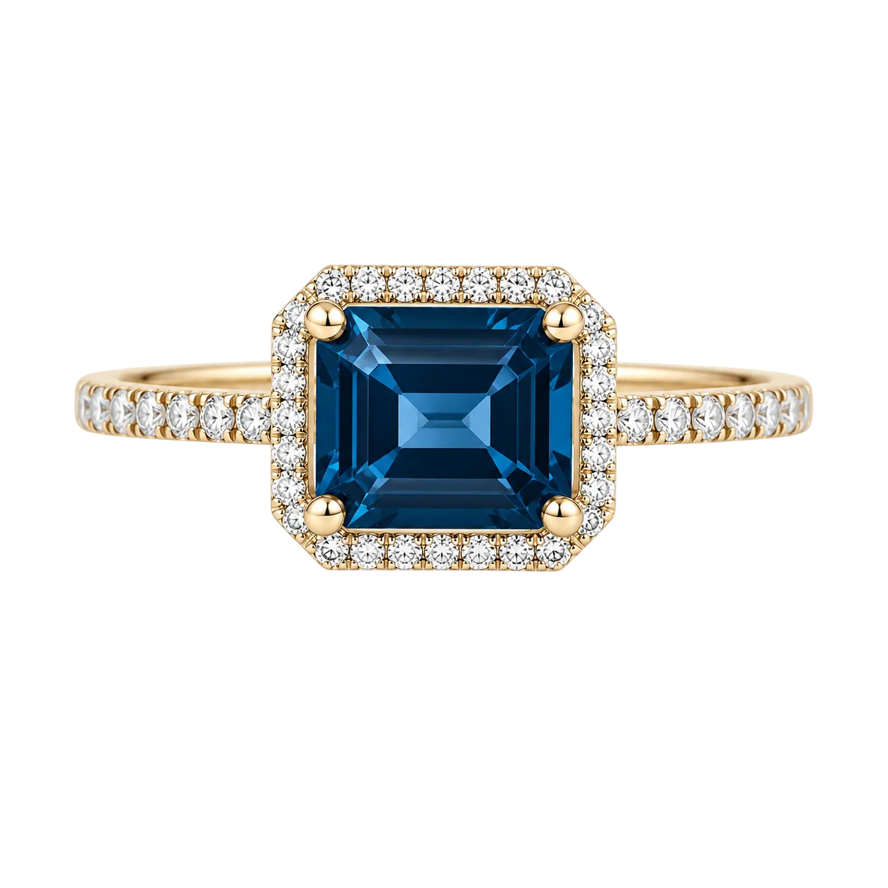 London Blue Topaz & Diamond Ring