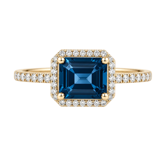 London Blue Topaz & Diamond Ring