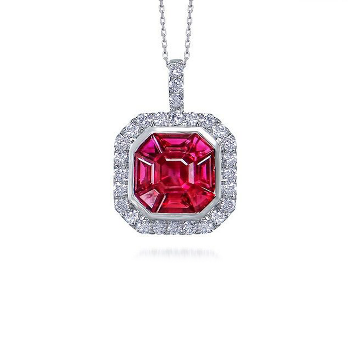 Ruby & Diamond Mosaic Pendant