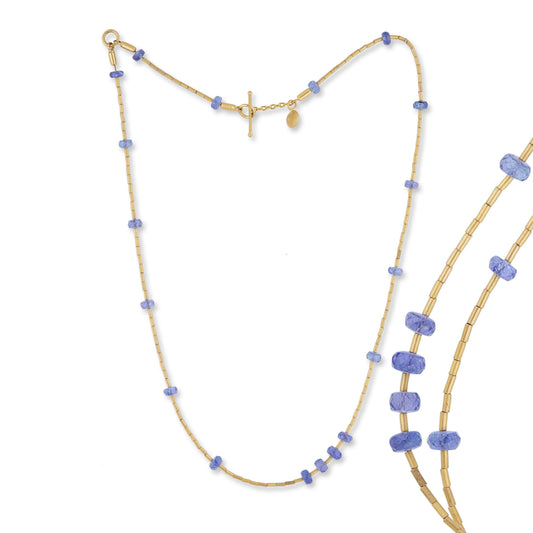 Tanzanite Beaded Necklace