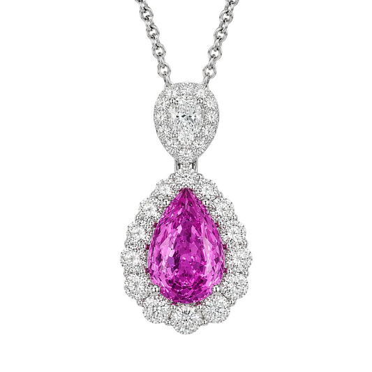 Pink Sapphire & Diamond Necklace