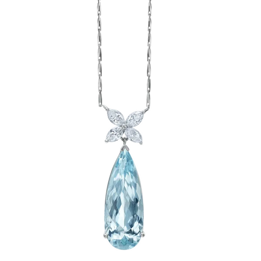 Aquamarine & Diamond Necklace